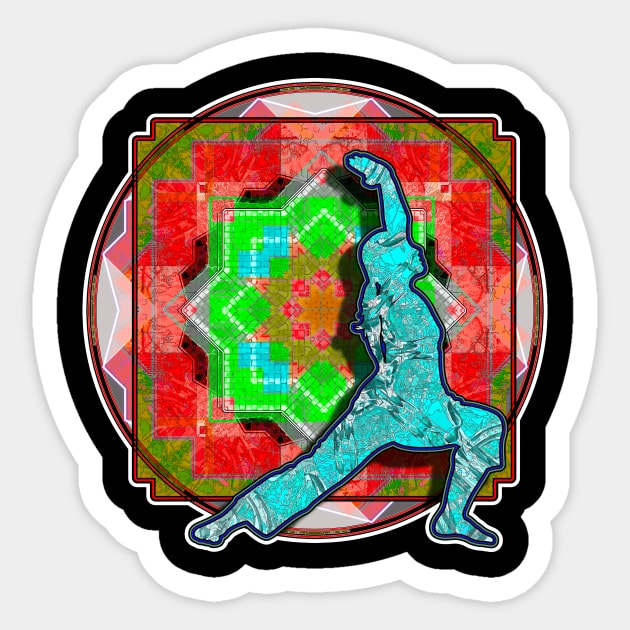 Blue Stretch Yoga Pose Pattern Sticker by crunchysqueak